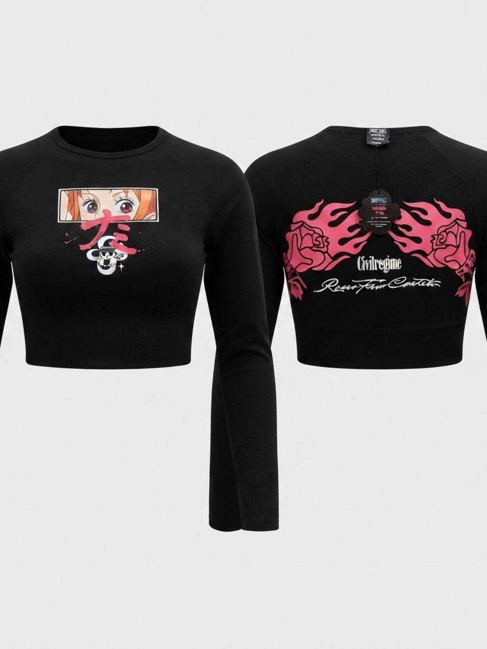 Civil Regime x One Piece Nami Sorcerer’s Rose Crop Top M NWT Compression